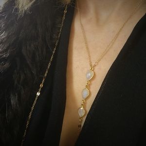 Moonstone drop necklace